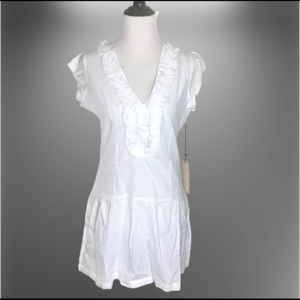 Love Stitch White Short Sleeve Dress